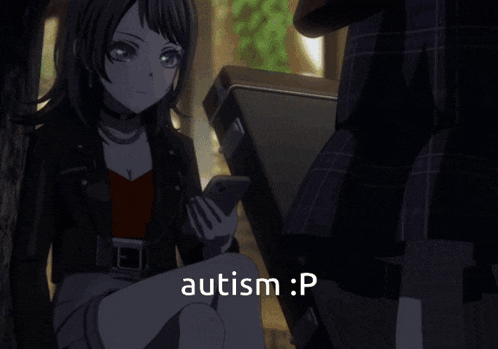 a picture of a girl with the word autism written in white