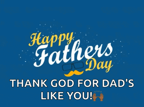 a happy father 's day card with a mustache and glasses
