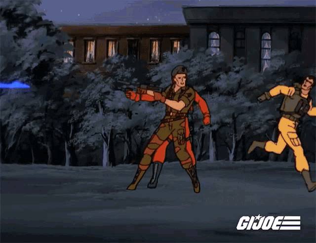 a cartoon of soldiers with the word gi joe in the corner