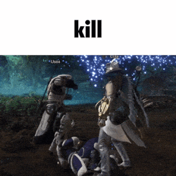 a screenshot of a video game with the word kill on the top