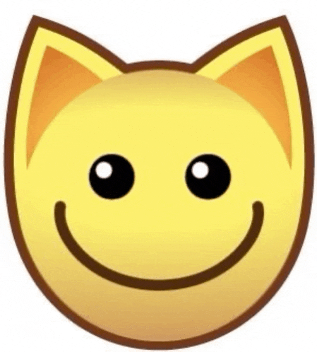 a smiley face with a cat 's head and ears