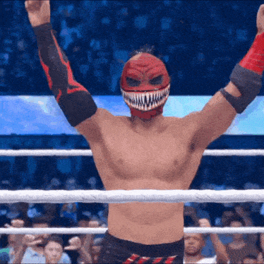 a wrestler with a mask on his face is in a ring