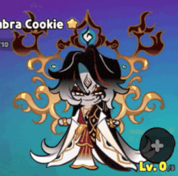 a cartoon character with the name abra cookie written on the top