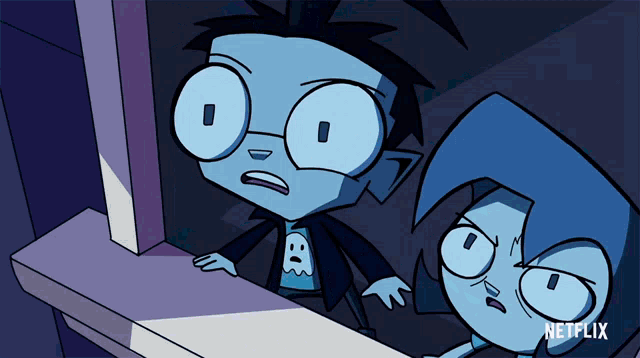 a cartoon of a boy and a girl with netflix written on the bottom right