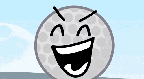 a basketball with a face on it stands next to a golf ball with the letter p on it