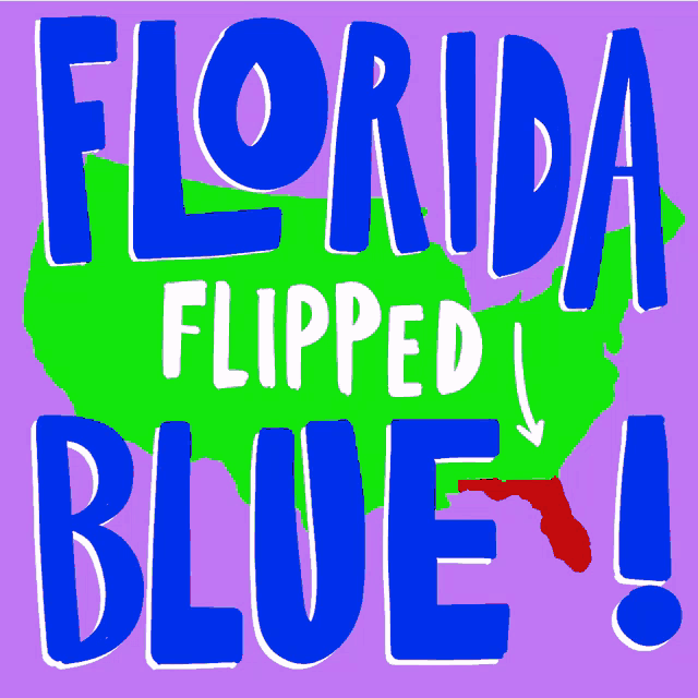 florida flipped blue written on a purple background