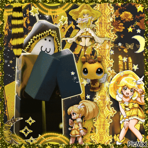 a collage of anime characters with the words picmix on the bottom right