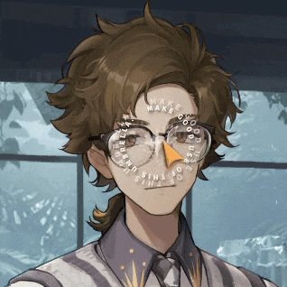 a man wearing glasses and a mask that says make on his face