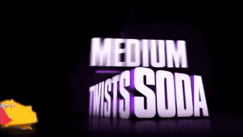 a taco bell advertisement for medium soda with a purple cup