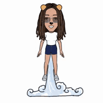 the word bye is surrounded by clouds in a bubble .