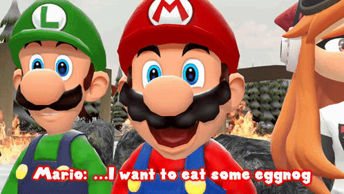 Smg4 Mario GIF - Smg4 Mario Eggnog GIFs