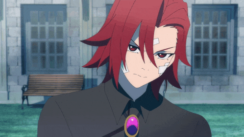 a cartoon character with red hair and a bandage on his face