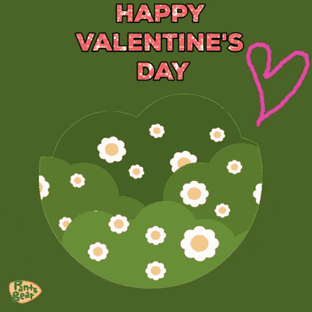 a happy valentine 's day card with a cartoon bear