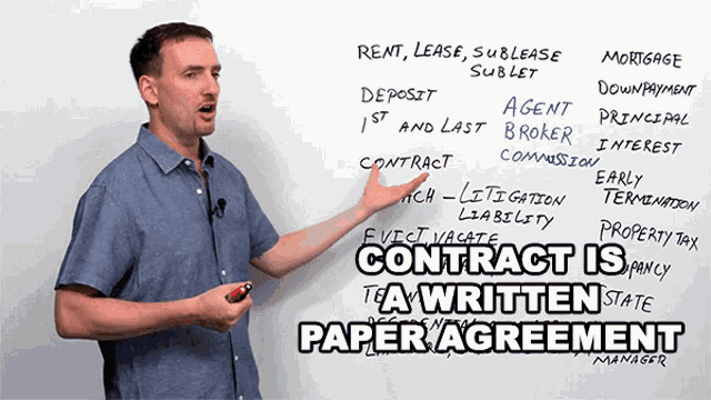 Contract Is A Written Paper Agreement Adam GIF - Contract Is A Written Paper Agreement Adam Learn English With Adam GIFs