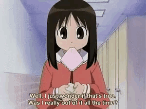 a girl is holding a piece of paper and says well i just wonder if that 's true