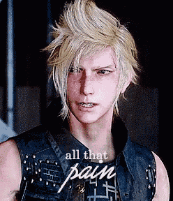 a close up of a man 's face with the words " all that pain " written above him