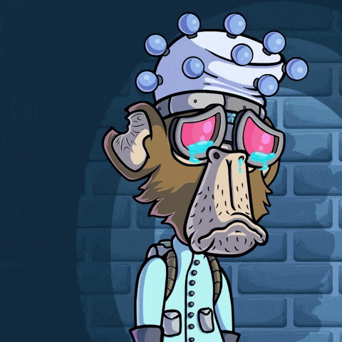 a cartoon of a monkey wearing a hat and goggles is crying