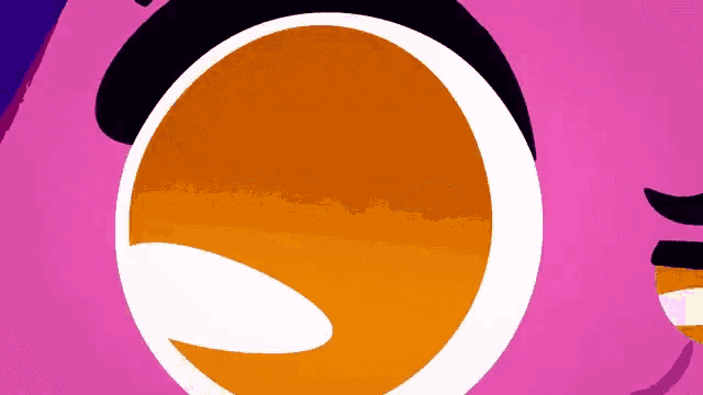 a close up of a cartoon character 's face with a big eye