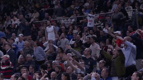 a man wearing a jersey with the number 23 on it stands in a crowd