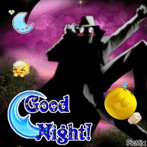 a good night greeting card with a smiley face