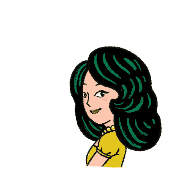 a woman with green hair is holding up a sign that says 10
