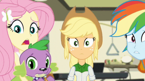 a group of cartoon characters including rainbow dash and applejack
