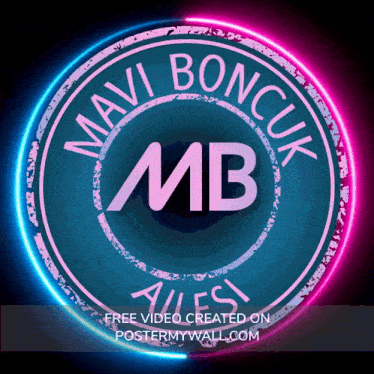 a logo for mavi boncuk ailesi is displayed on a postermywall.com website
