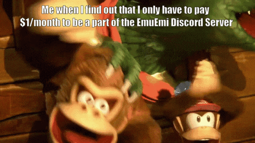 a picture of donkey kong says me when i find out that i only have to pay $ 1 / month to be a part