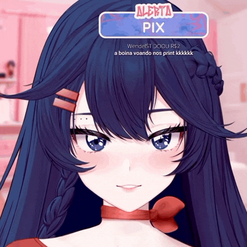 a close up of a girl with alerta pix written on the top