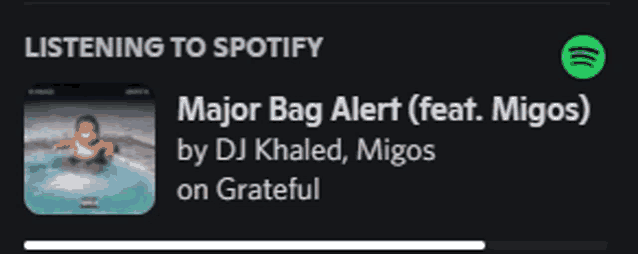a spotify playlist of major bag alert by dj khaled and migos