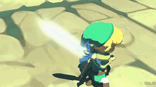 a cartoon character holding a sword with the words maxxie below him