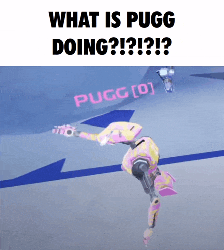a picture of a robot with the words what is pugg doing written on it