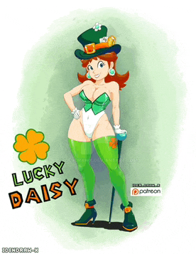 a cartoon drawing of lucky daisy from mario bros