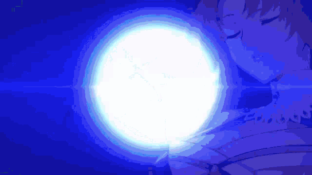 a blue background with a circle in the middle