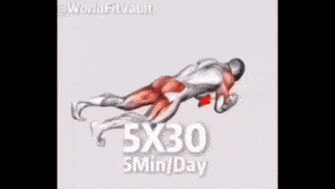 a man is doing a 5x30 5min / day workout .