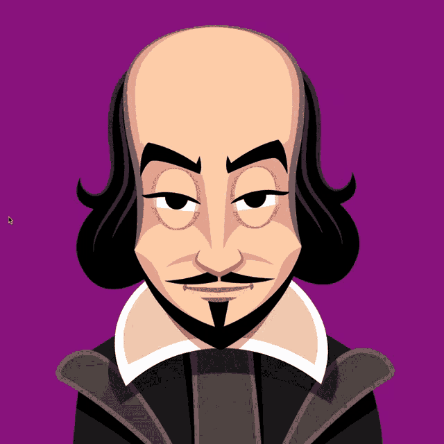 a cartoon drawing of a man with a beard