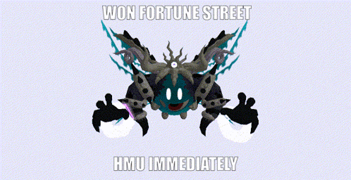 a drawing of a monster with the words won fortune street hmu immediately