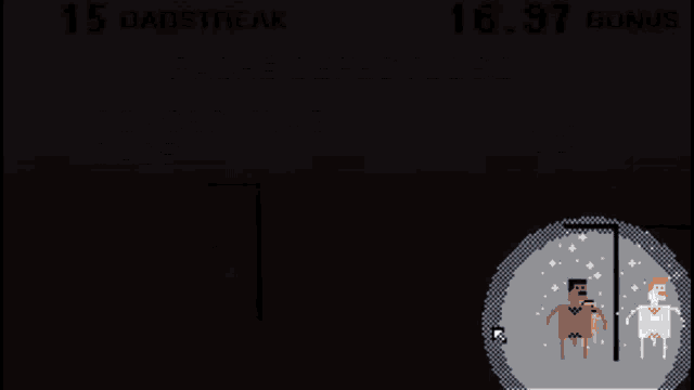 a screenshot of a video game showing consecutive dads and high score