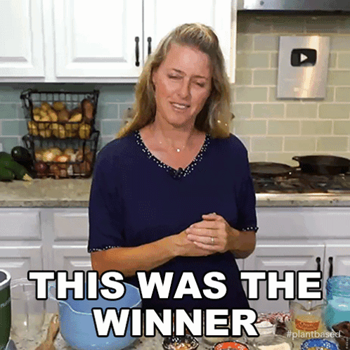 This Was The Winner Jill Dalton GIF - This Was The Winner Jill Dalton The Whole Food Plant Based Cooking Show GIFs