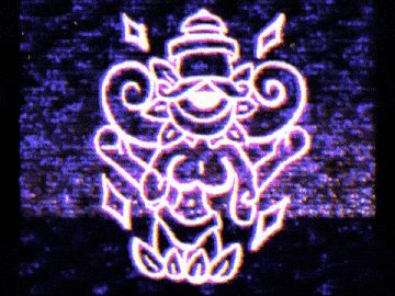 a purple background with a drawing of a swirl on it