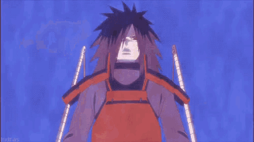 a close up of a cartoon character with a sword