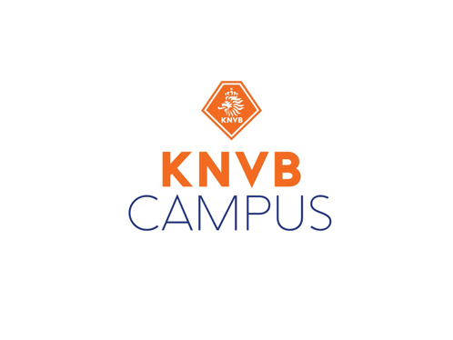 a logo for knvb campus with an orange lion on it