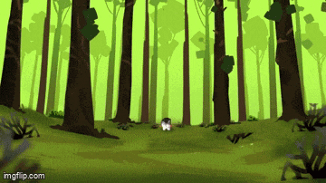 a cartoon drawing of a forest with trees and grass and the words imgflip.com below it