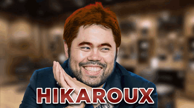 a man with red hair and the name hikaroux on the bottom right