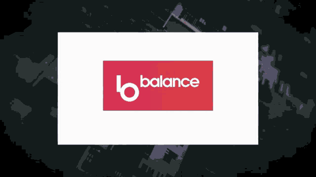 a red and white balance logo is displayed on a dark background
