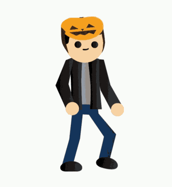 a man with a pumpkin mask on his head is dancing