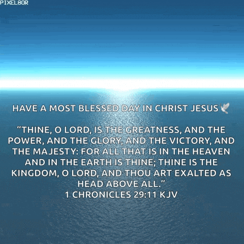 a picture of the ocean with a quote from 1 chronicles 29:11