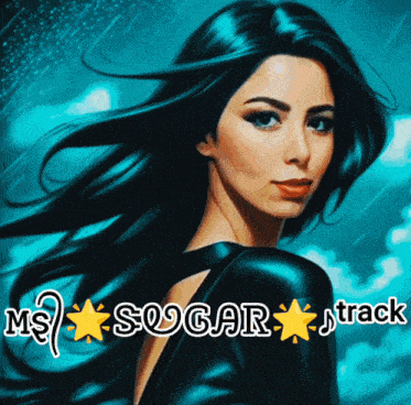 a painting of a woman with the words sugar track written below her