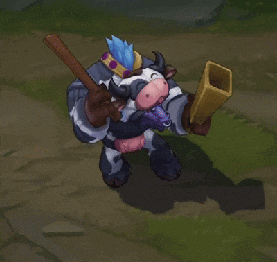 a cartoon cow with horns and a crown on its head is holding a horn
