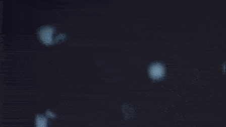 a group of people laying on a bed in a dark room .